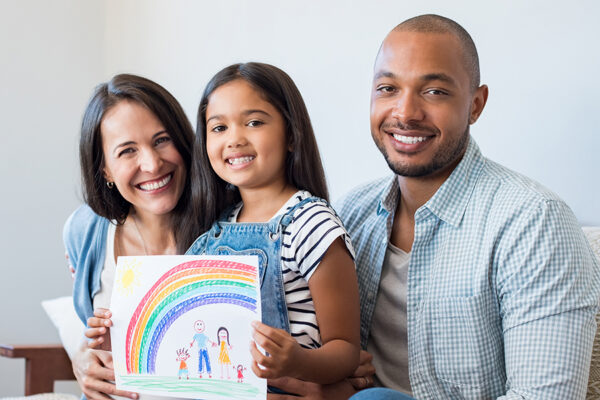 Happy multiethic family